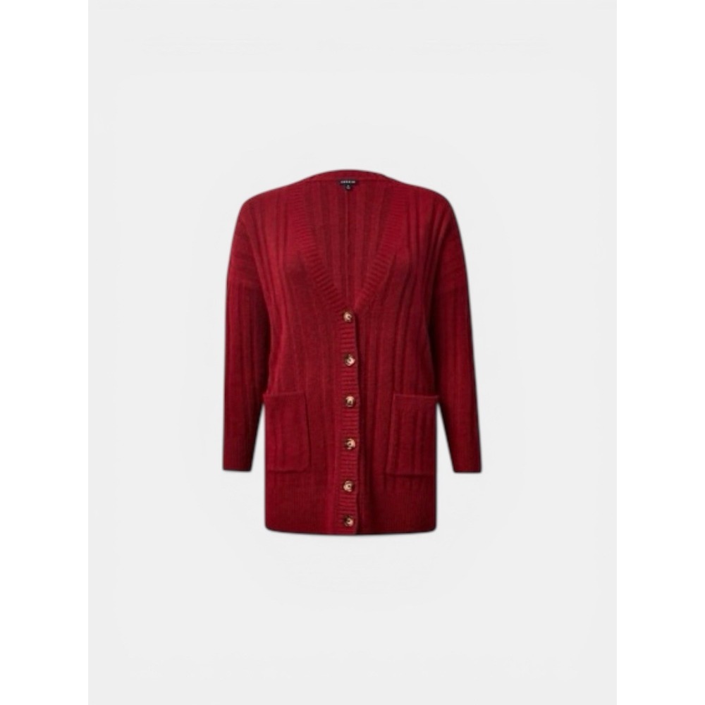 Torrid Sweater Vegan Cashmere Boyfriend Cardigan‎ V Neck Sweater Jester Red 2X